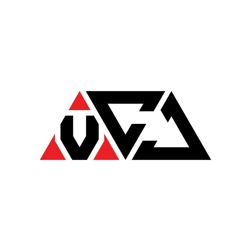 création de logo de lettre triangle vcj avec forme de triangle. monogramme de conception de logo triangle vcj. modèle de logo vectoriel triangle vcj avec couleur rouge. logo triangulaire vcj logo simple, élégant et luxueux. vcc