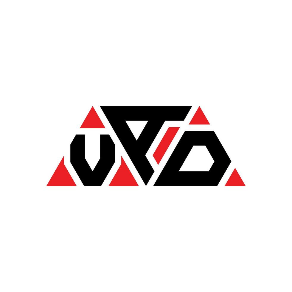 création de logo de lettre triangle vad avec forme de triangle. monogramme de conception de logo triangle vad. modèle de logo vectoriel triangle vad avec couleur rouge. vad logo triangulaire logo simple, élégant et luxueux. vad