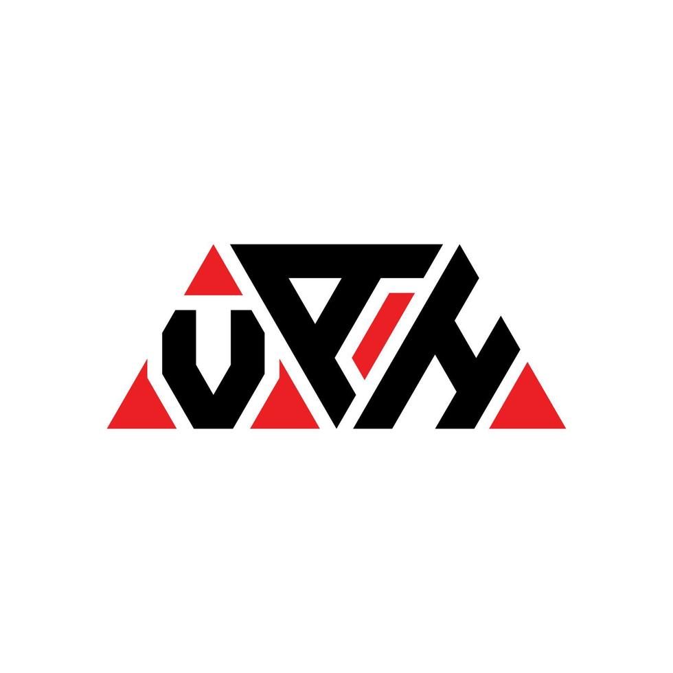 création de logo de lettre triangle vah avec forme de triangle. monogramme de conception de logo triangle vah. modèle de logo vectoriel triangle vah avec couleur rouge. vah logo triangulaire logo simple, élégant et luxueux. vah