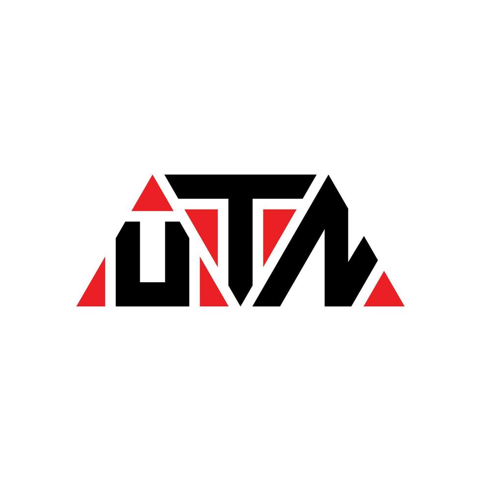 création de logo de lettre triangle utn avec forme de triangle. monogramme de conception de logo triangle utn. modèle de logo vectoriel triangle utn avec couleur rouge. logo triangulaire utn logo simple, élégant et luxueux. utn