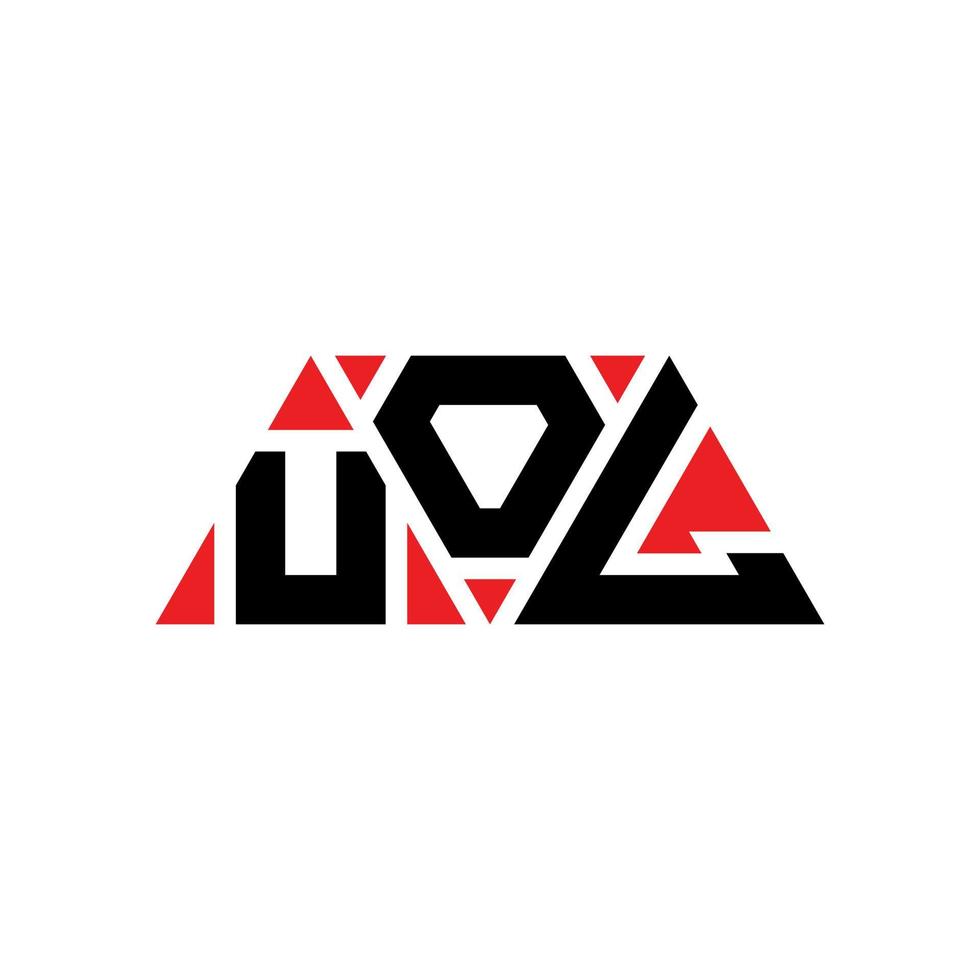 création de logo de lettre triangle uol avec forme de triangle. monogramme de conception de logo triangle uol. modèle de logo vectoriel triangle uol avec couleur rouge. uol logo triangulaire logo simple, élégant et luxueux. uol