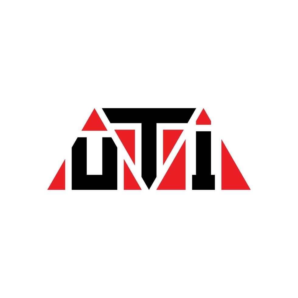 création de logo de lettre triangle uti avec forme de triangle. monogramme de conception de logo triangle uti. modèle de logo vectoriel triangle uti avec couleur rouge. logo triangulaire uti logo simple, élégant et luxueux. uti