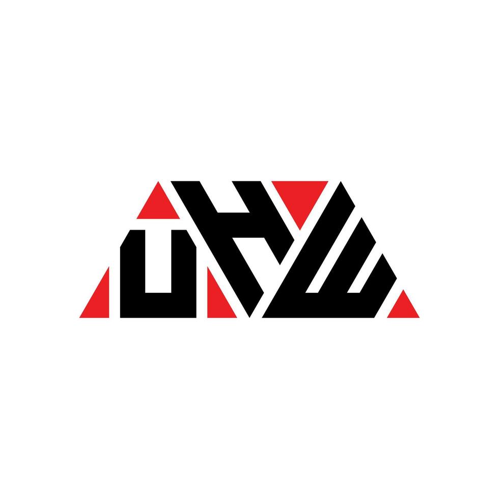 création de logo de lettre triangle uhw avec forme de triangle. monogramme de conception de logo triangle uhw. modèle de logo vectoriel triangle uhw avec couleur rouge. logo triangulaire uhw logo simple, élégant et luxueux. euh