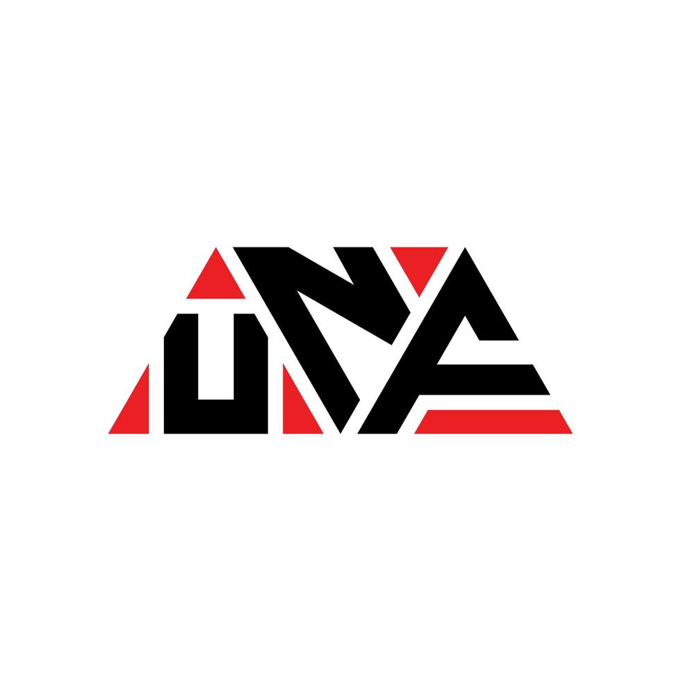 création de logo de lettre triangle unf avec forme de triangle. monogramme de conception de logo triangle unf. modèle de logo vectoriel triangle unf avec couleur rouge. unf logo triangulaire logo simple, élégant et luxueux. unf