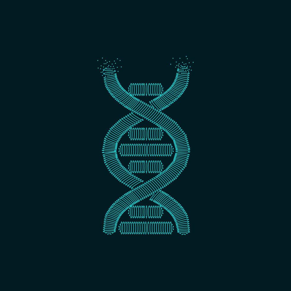 ADN pointillé vert vecteur