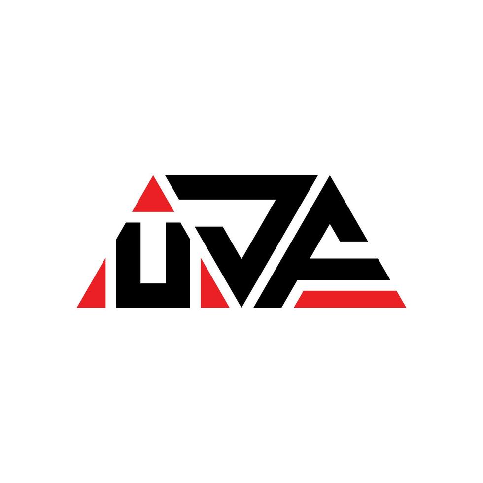 création de logo de lettre triangle ujf avec forme de triangle. monogramme de conception de logo triangle ujf. modèle de logo vectoriel triangle ujf avec couleur rouge. logo triangulaire ujf logo simple, élégant et luxueux. ujf