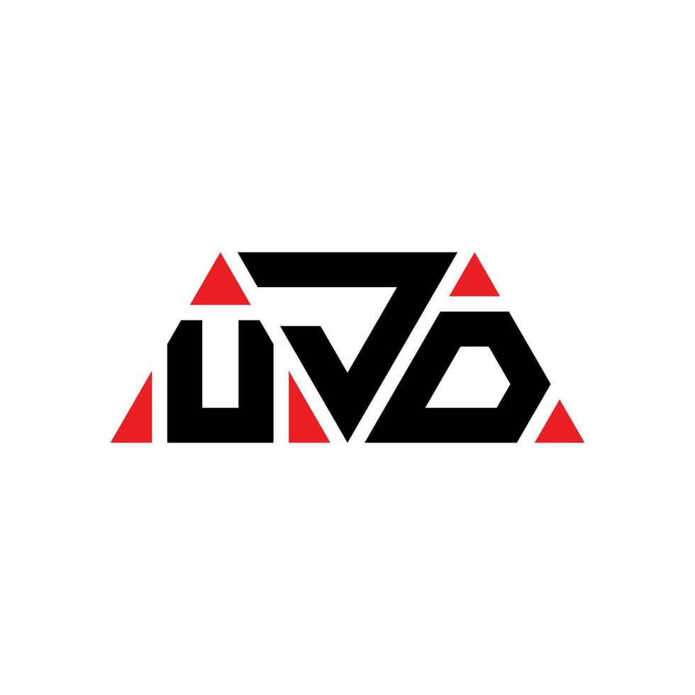 création de logo de lettre triangle ujd avec forme de triangle. monogramme de conception de logo triangle ujd. modèle de logo vectoriel triangle ujd avec couleur rouge. logo triangulaire ujd logo simple, élégant et luxueux. ujd