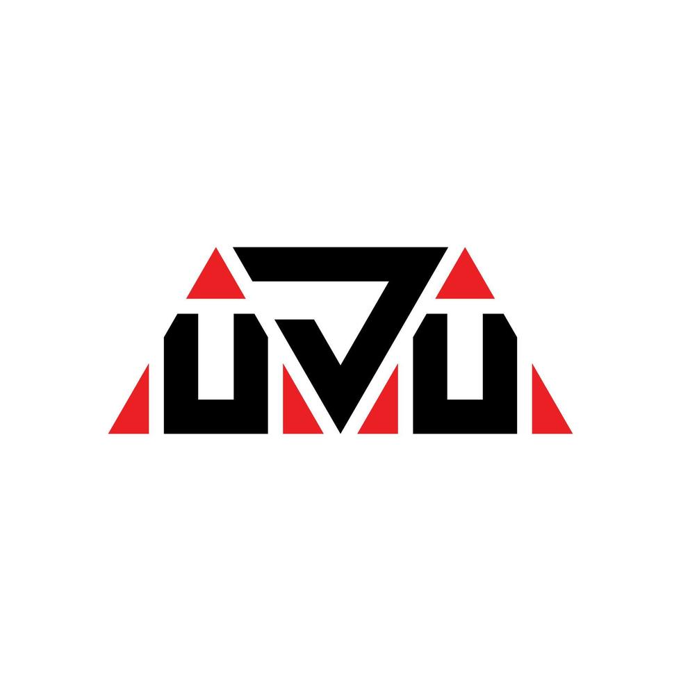 création de logo de lettre triangle uju avec forme de triangle. monogramme de conception de logo triangle uju. modèle de logo vectoriel triangle uju avec couleur rouge. logo triangulaire uju logo simple, élégant et luxueux. uju