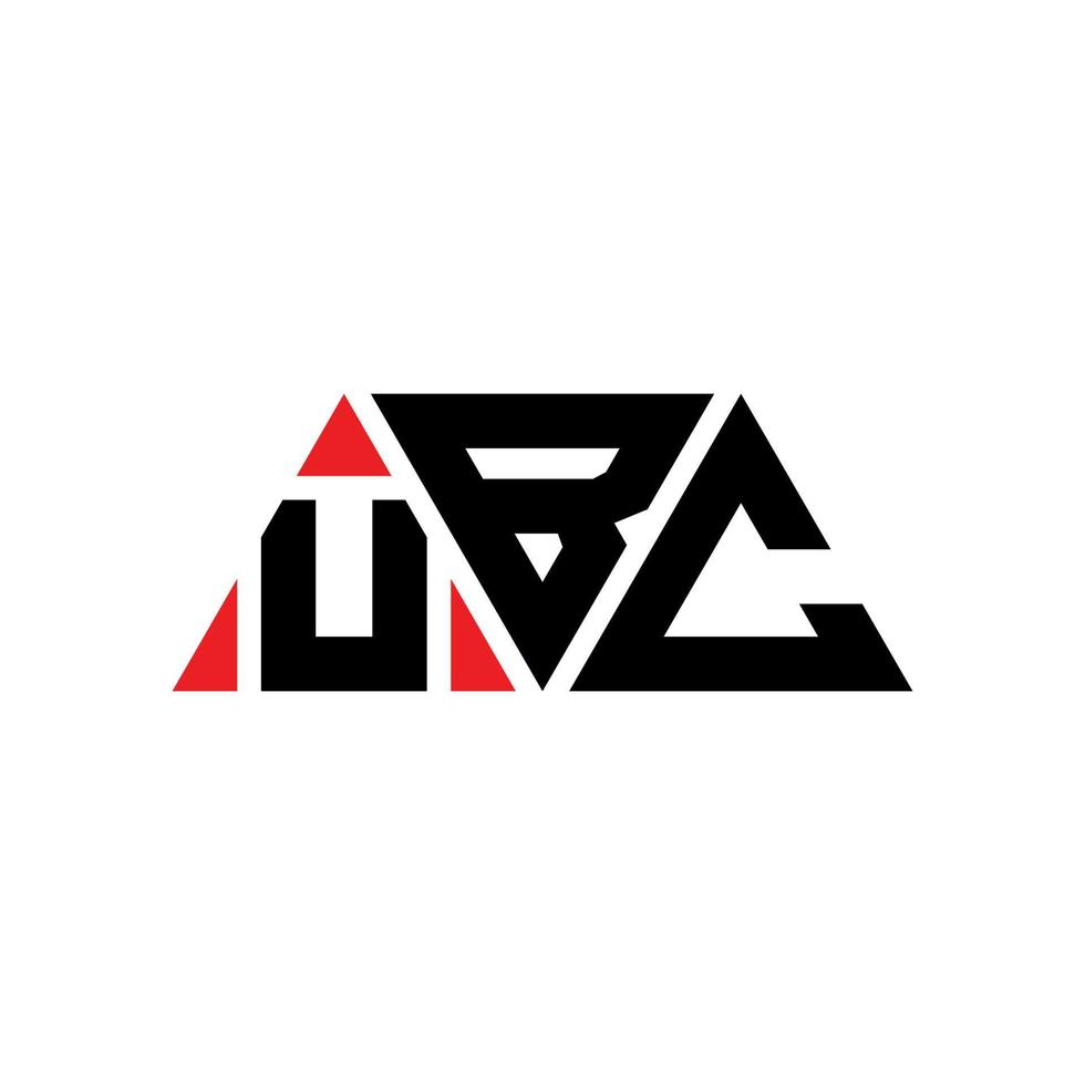 création de logo de lettre triangle ubc avec forme de triangle. monogramme de conception de logo triangle ubc. modèle de logo vectoriel triangle ubc avec couleur rouge. logo triangulaire ubc logo simple, élégant et luxueux. ubc
