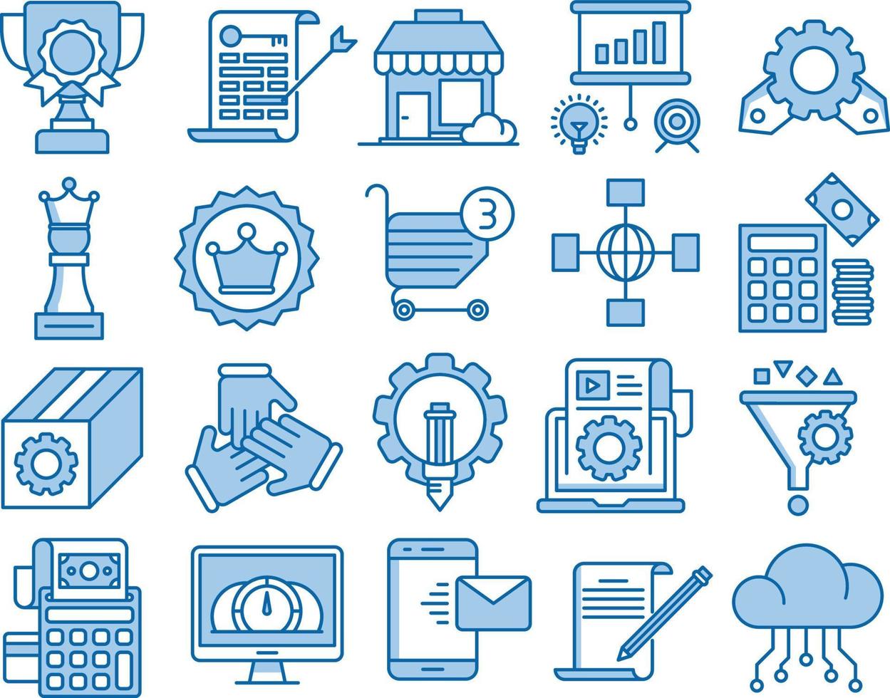 ensemble d'icônes solides d'icônes d'optimisation de moteur de recherche, pack de pictogrammes simple ligne mono, concept de logo vectoriel, graphique web. icônes vectorielles. vecteur