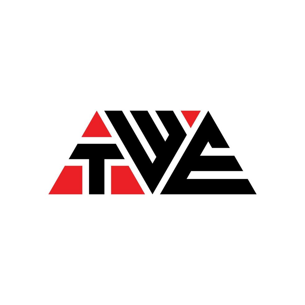 création de logo de lettre triangle twe avec forme de triangle. monogramme de conception de logo triangle twe. modèle de logo vectoriel triangle twe avec couleur rouge. twe logo triangulaire logo simple, élégant et luxueux. deux