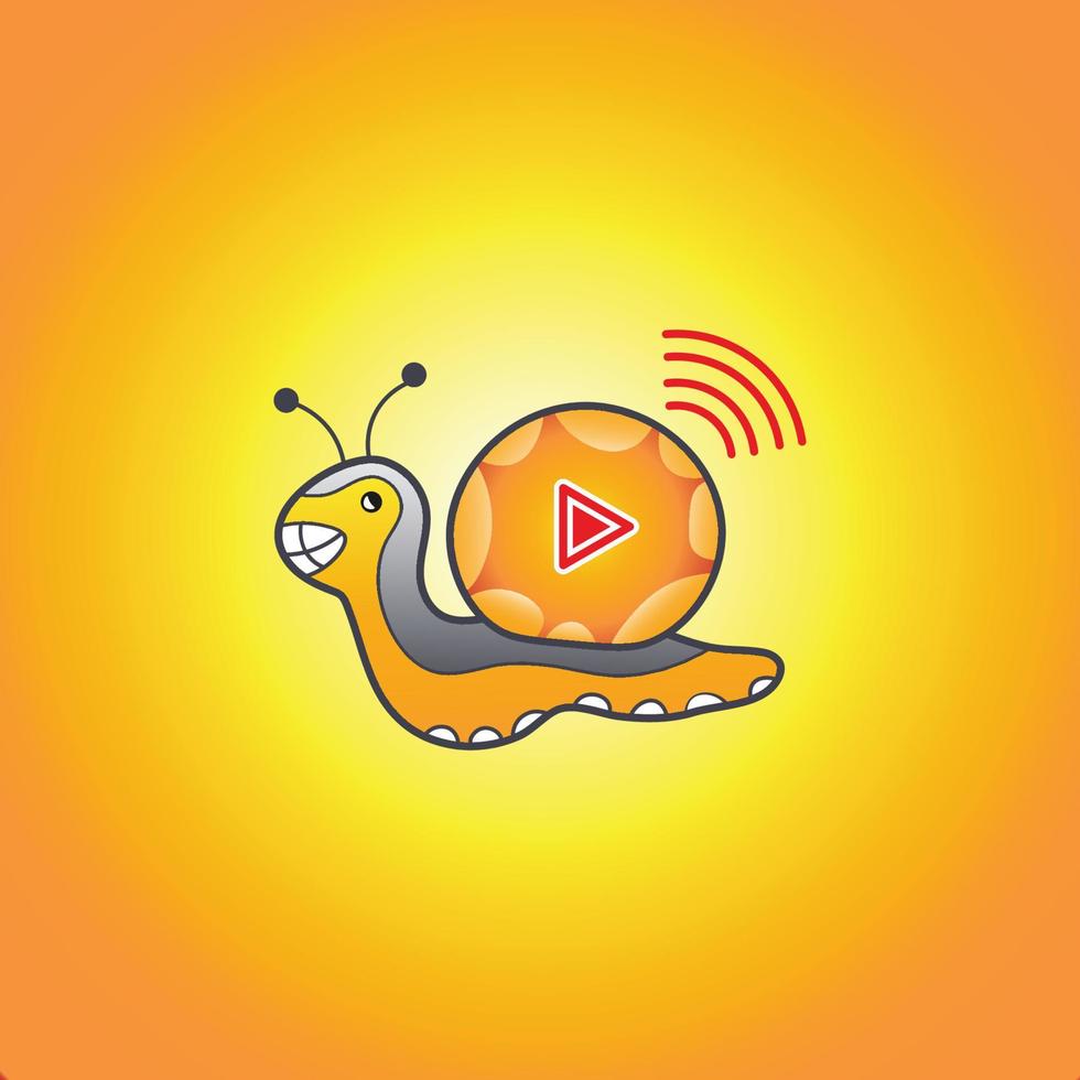 illustration vectorielle d'icône d'escargot en streaming en direct vecteur