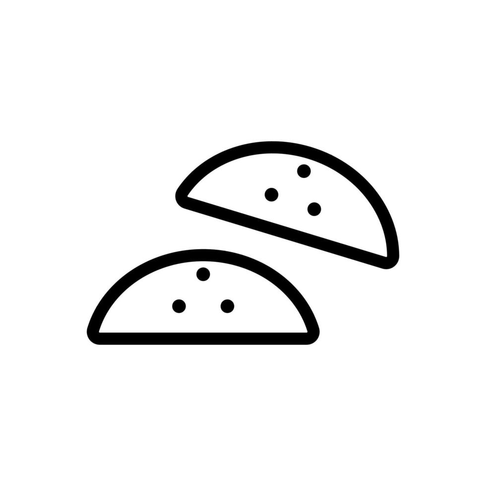 vecteur d'icône de tacos. illustration de symbole de contour isolé