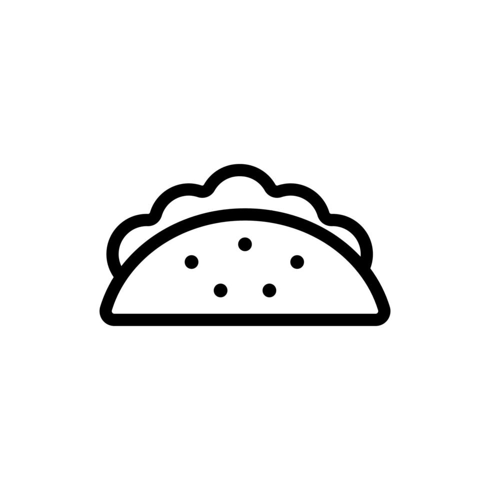 vecteur d'icône de tacos. illustration de symbole de contour isolé