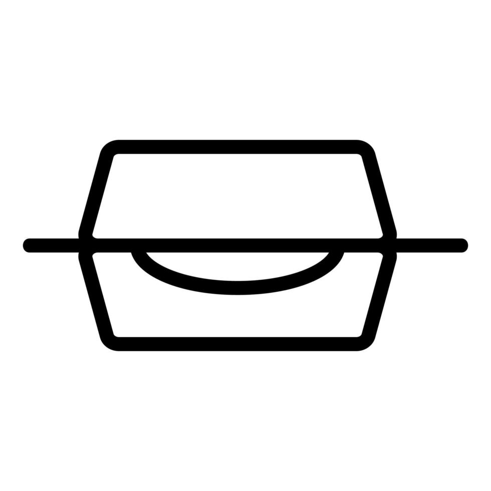 boîte avec vecteur d'icône de pizza. illustration de symbole de contour isolé