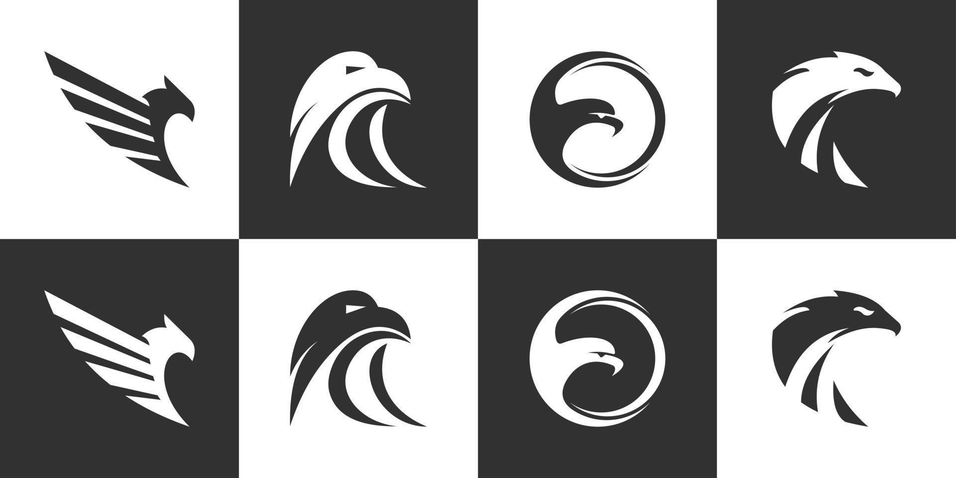 ensemble de conception d'illustration vectorielle logo falcon vecteur