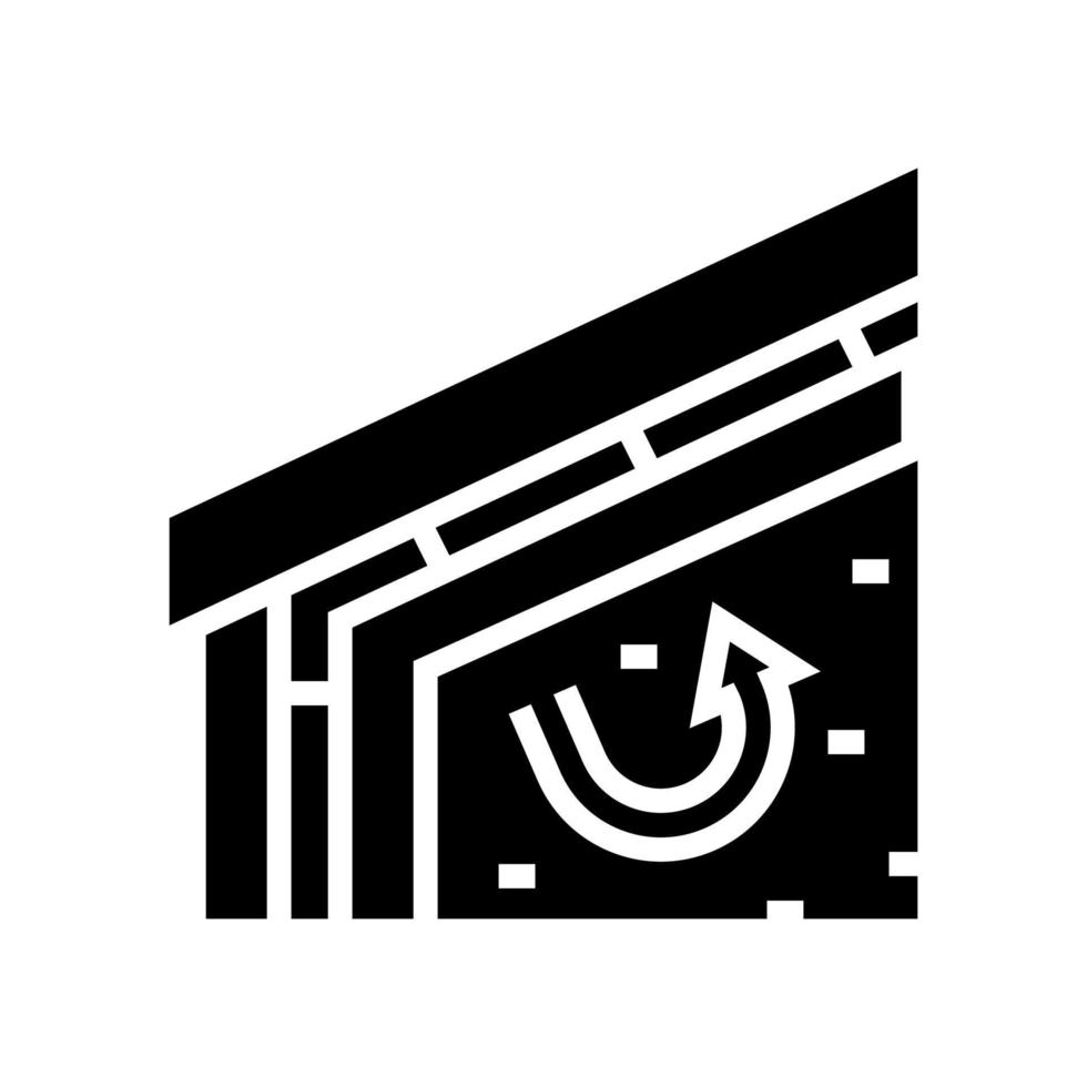 isolation du toit avec illustration vectorielle d'icône de glyphe de laine minérale vecteur