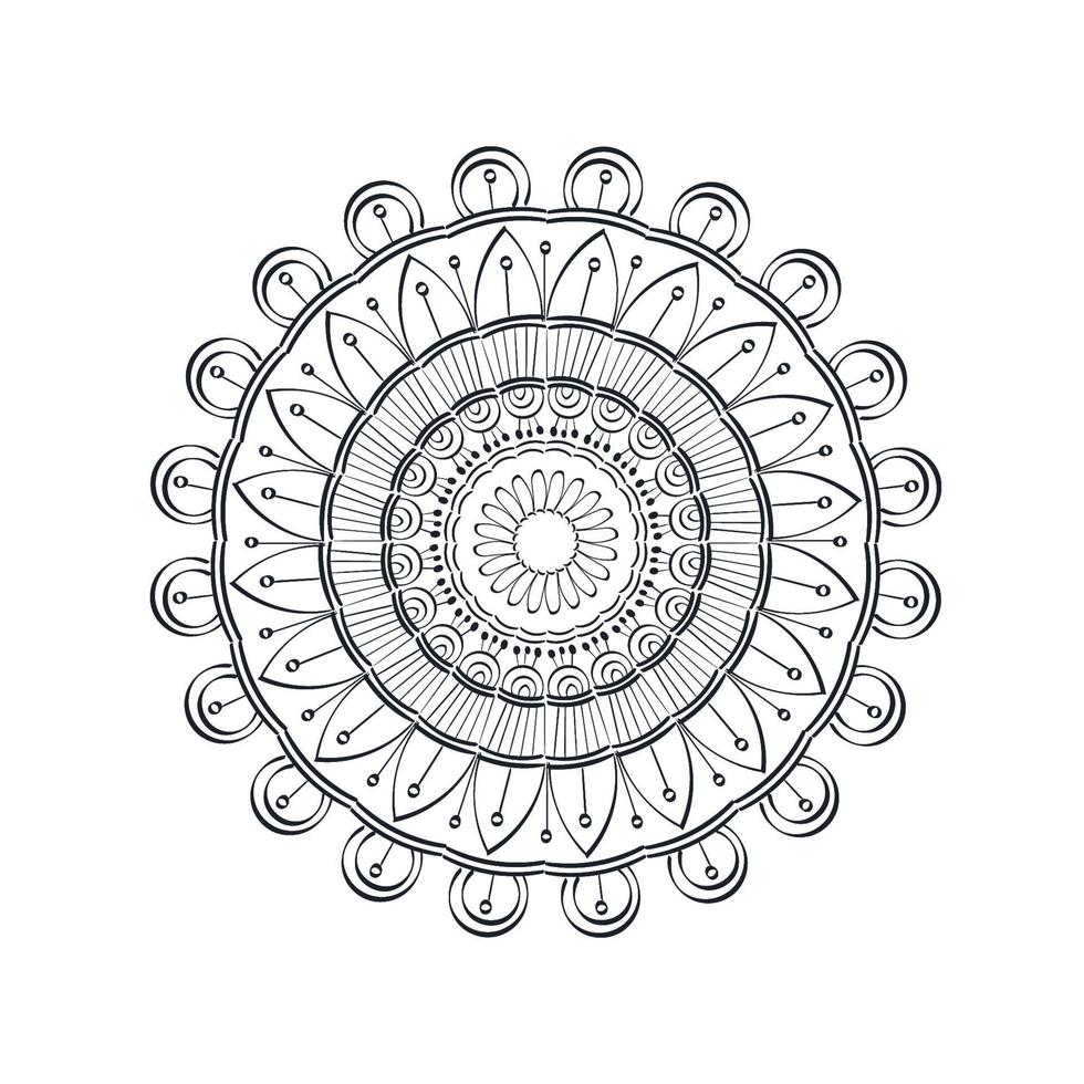 conception d'art de mandala en cercle pour impression vecteur