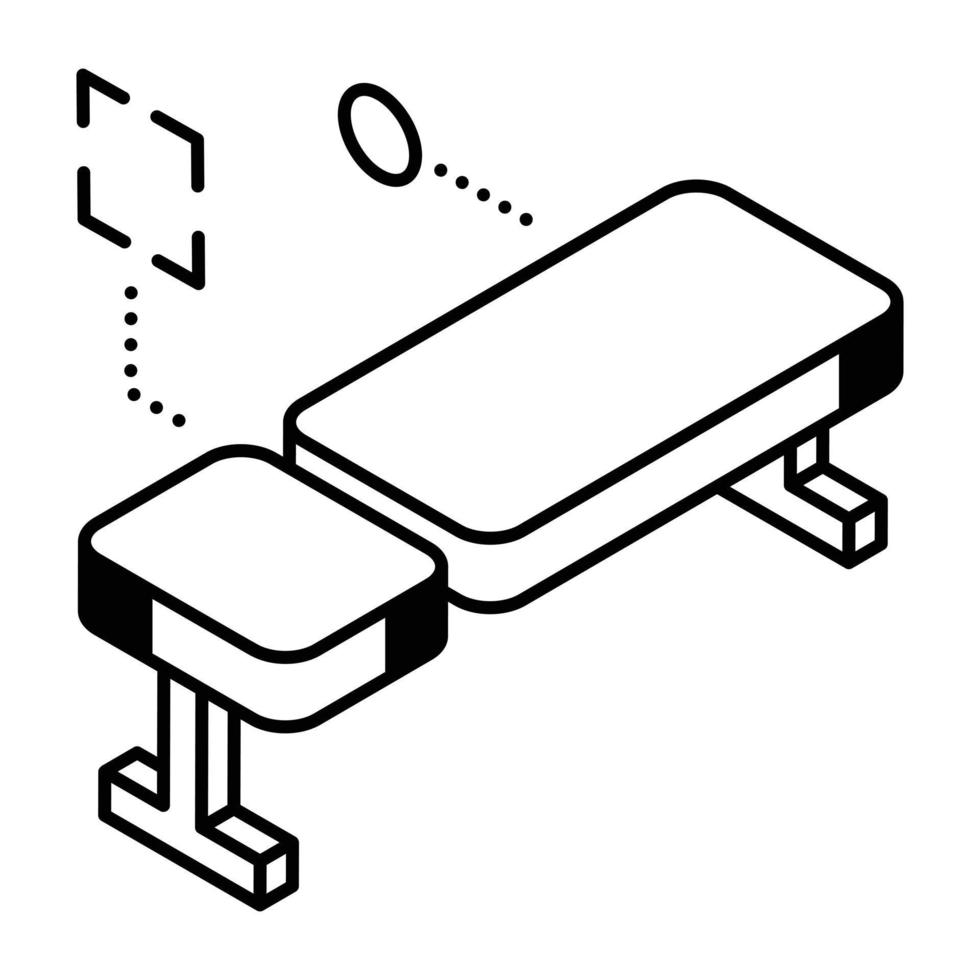 conception d'icône de ligne de banc de musculation à la mode vecteur