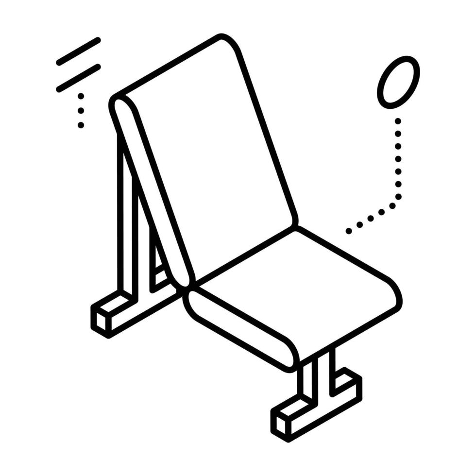 conception d'icône de ligne de banc de musculation à la mode vecteur