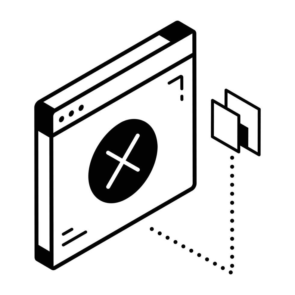accès refusé téléchargement de l'icône isomérique vecteur
