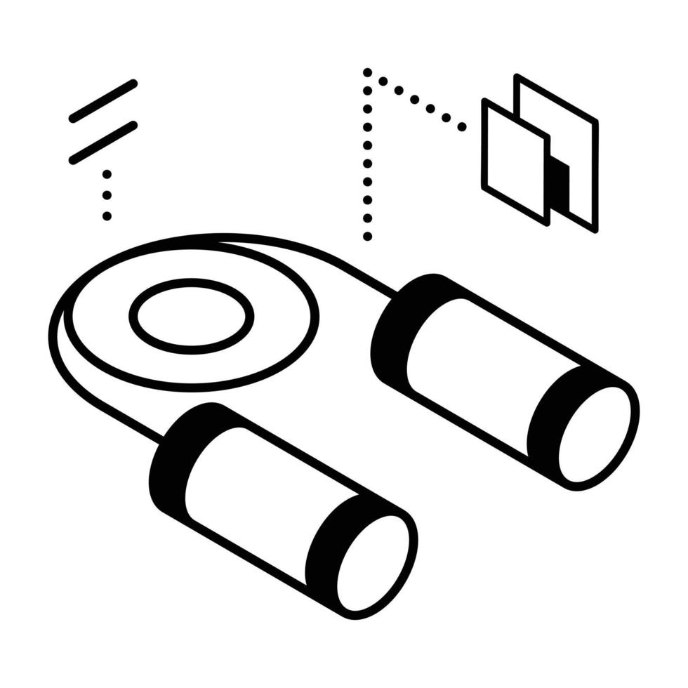 icône de corde à sauter de remise en forme, conception de vecteur modifiable isométrique