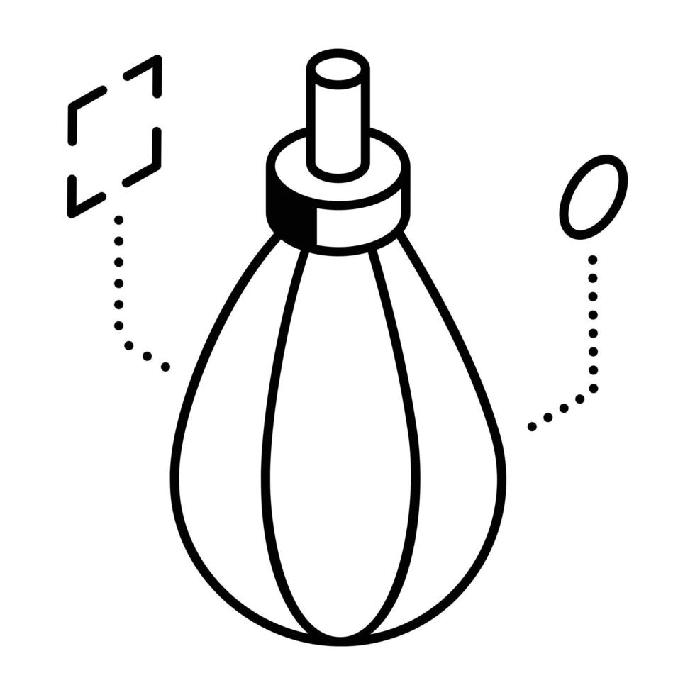 un sac de sport rembourré ou gonflé, icône de sac de frappe vecteur