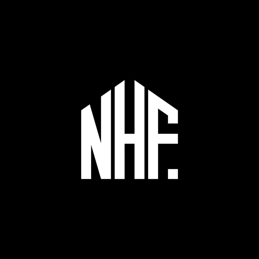 création de logo de lettre nhf sur fond noir. concept de logo de lettre initiales créatives nhf. conception de lettre nhf. vecteur