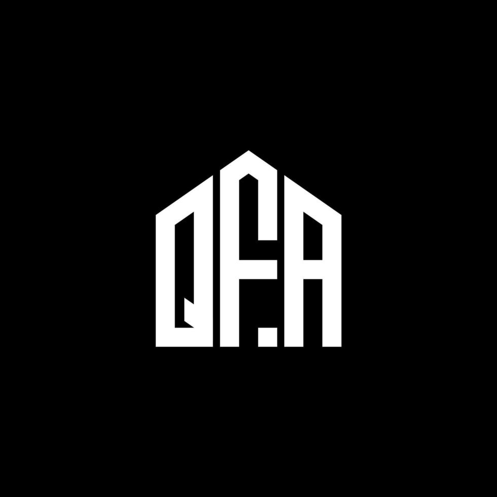 création de logo de lettre qfa sur fond noir. concept de logo de lettre initiales créatives qfa. conception de lettre qfa. vecteur