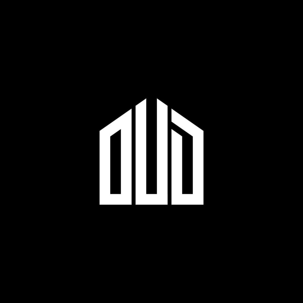 création de logo de lettre oud sur fond noir. concept de logo de lettre initiales créatives oud. conception de lettre oud. vecteur