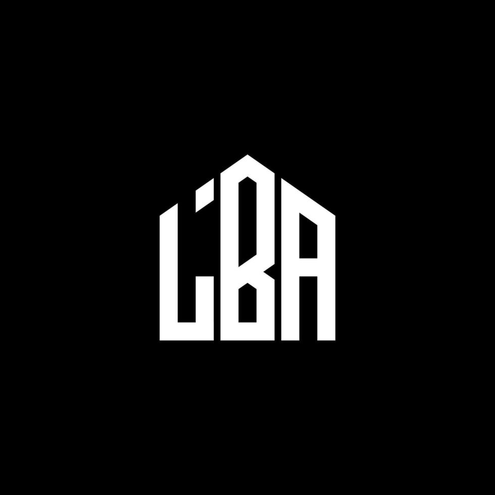 création de logo de lettre lba sur fond noir. concept de logo de lettre initiales créatives lba. conception de lettre lba. vecteur