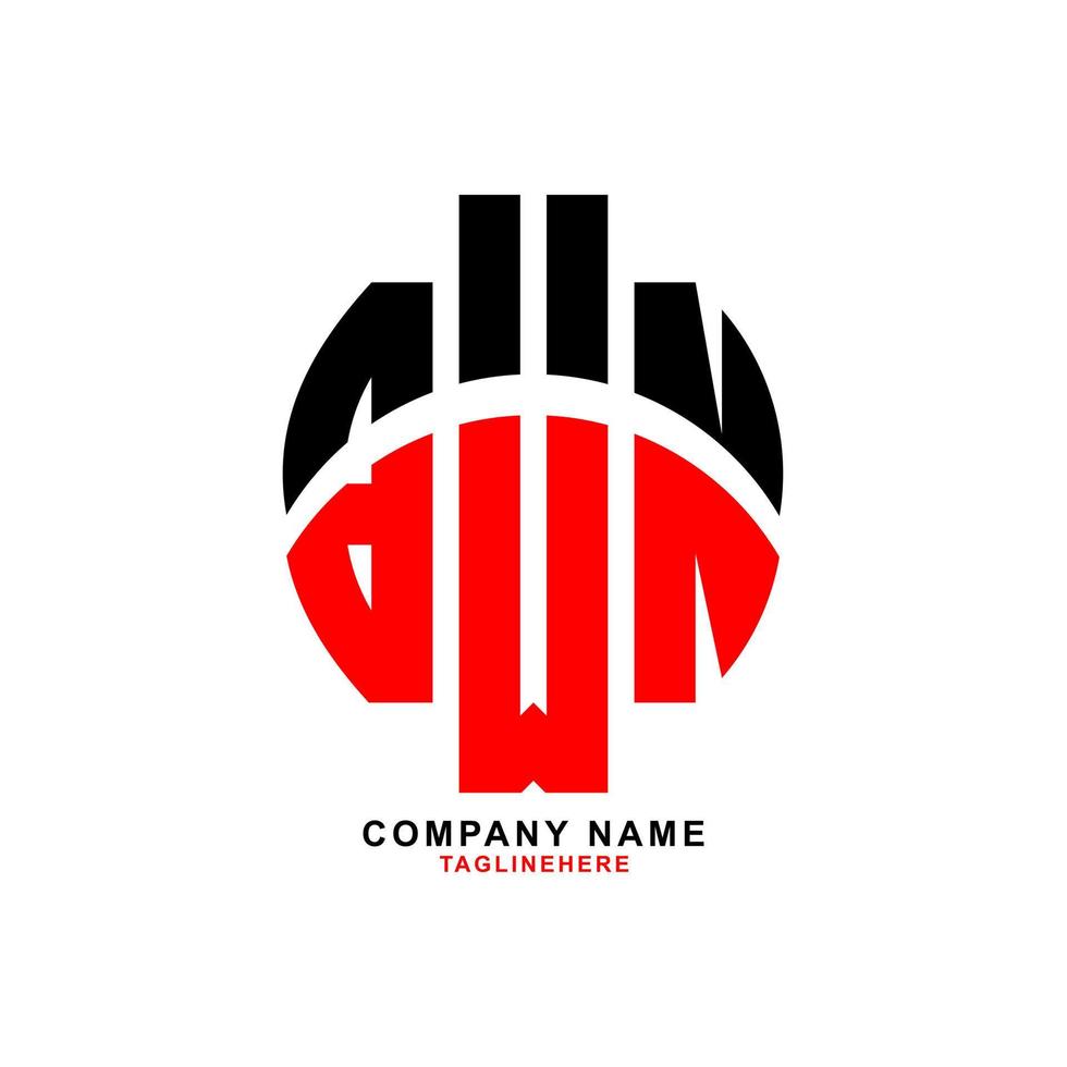 création de logo de lettre bwn créatif avec fond blanc vecteur