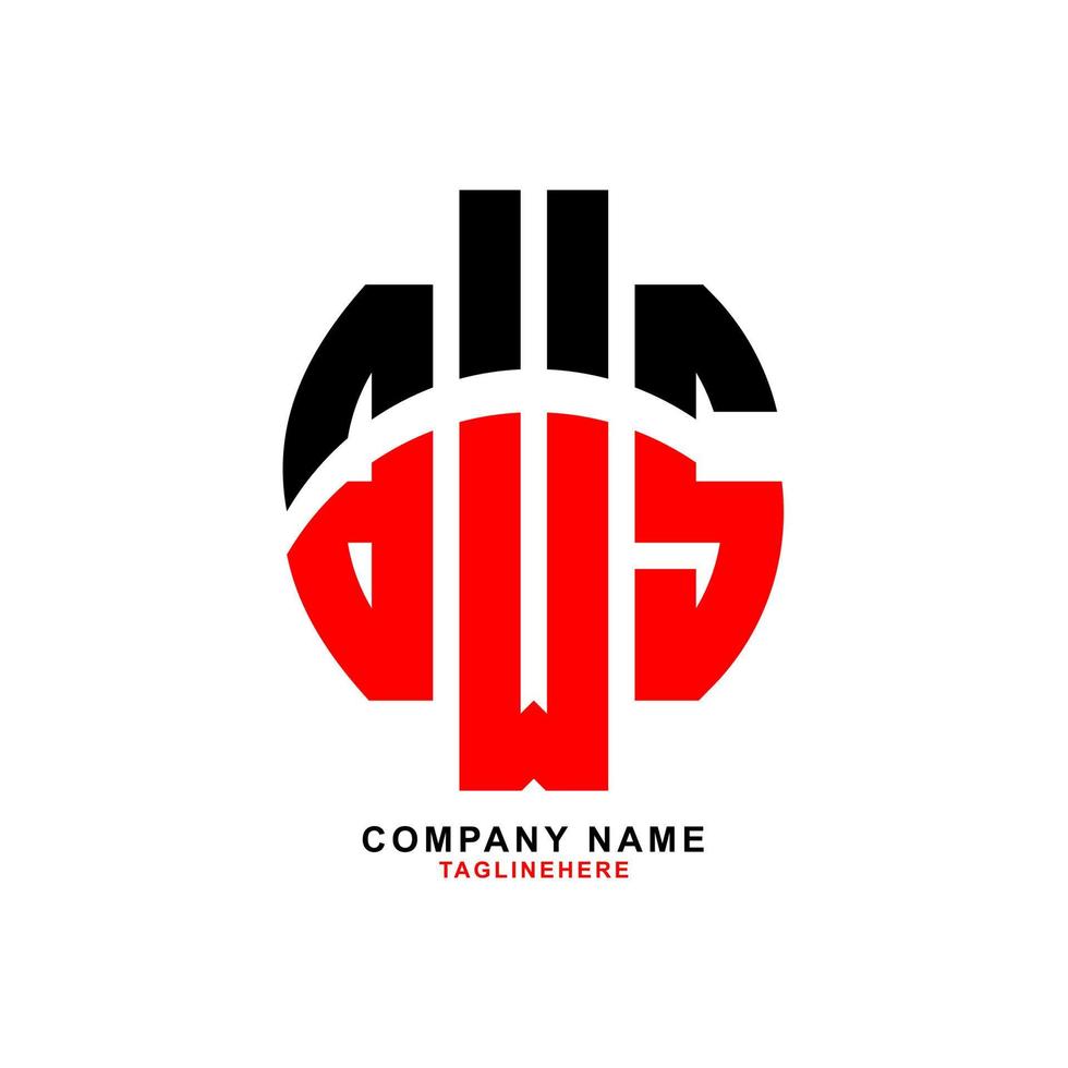 création de logo de lettre créative bws avec fond blanc vecteur