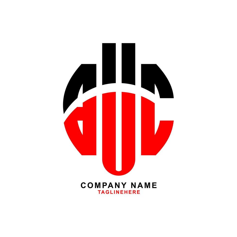 création de logo de lettre créative buc avec fond blanc vecteur