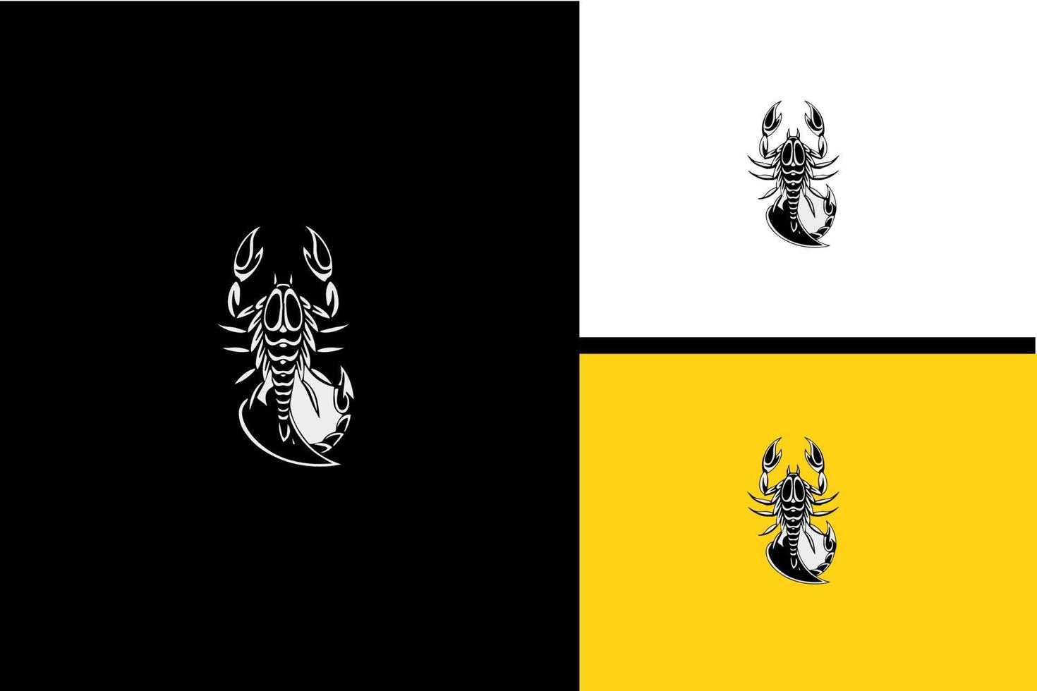 création de logo de vecteur de scorpion noir et blanc