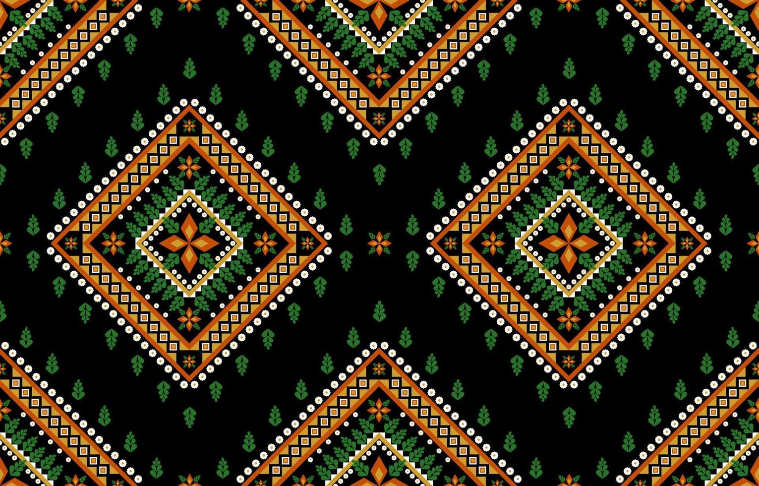 motif géométrique sans couture ethnique. fleur décorative colorée. style traditionnel autochtone. conception pour le fond, le papier peint, la texture, le tissu, les vêtements, le tapis, la broderie vecteur