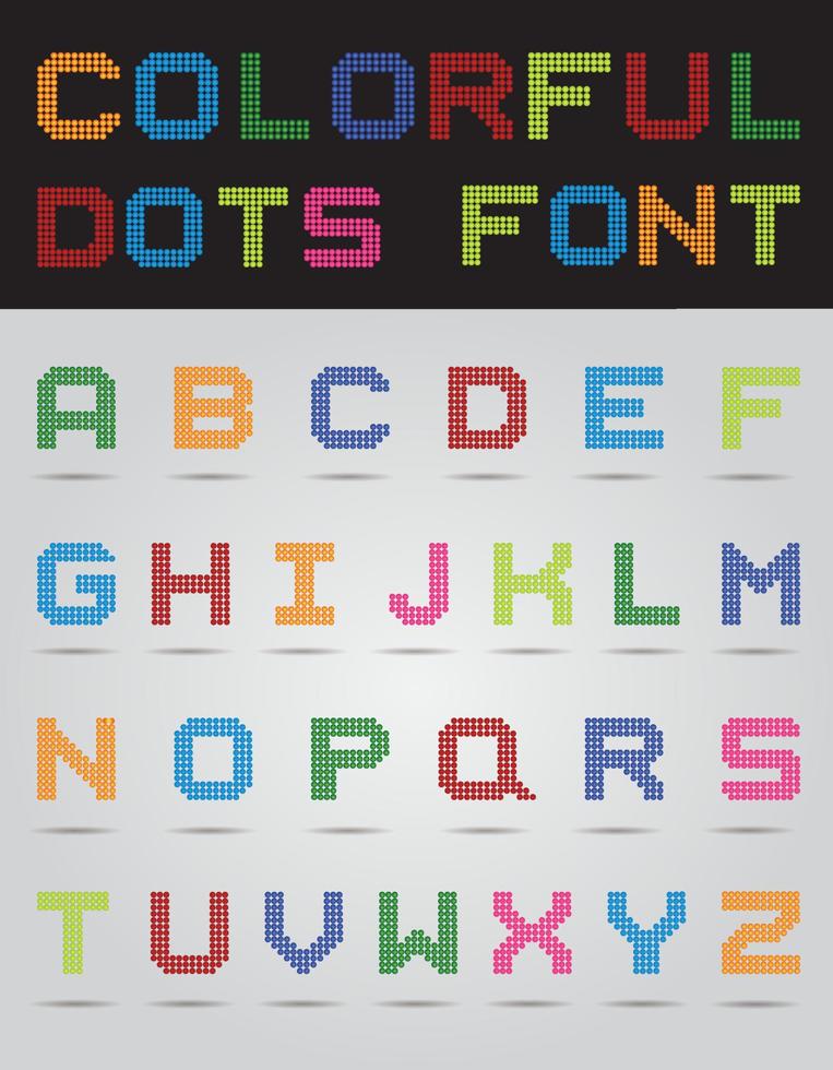 jeu de polices alphabet coloré vecteur