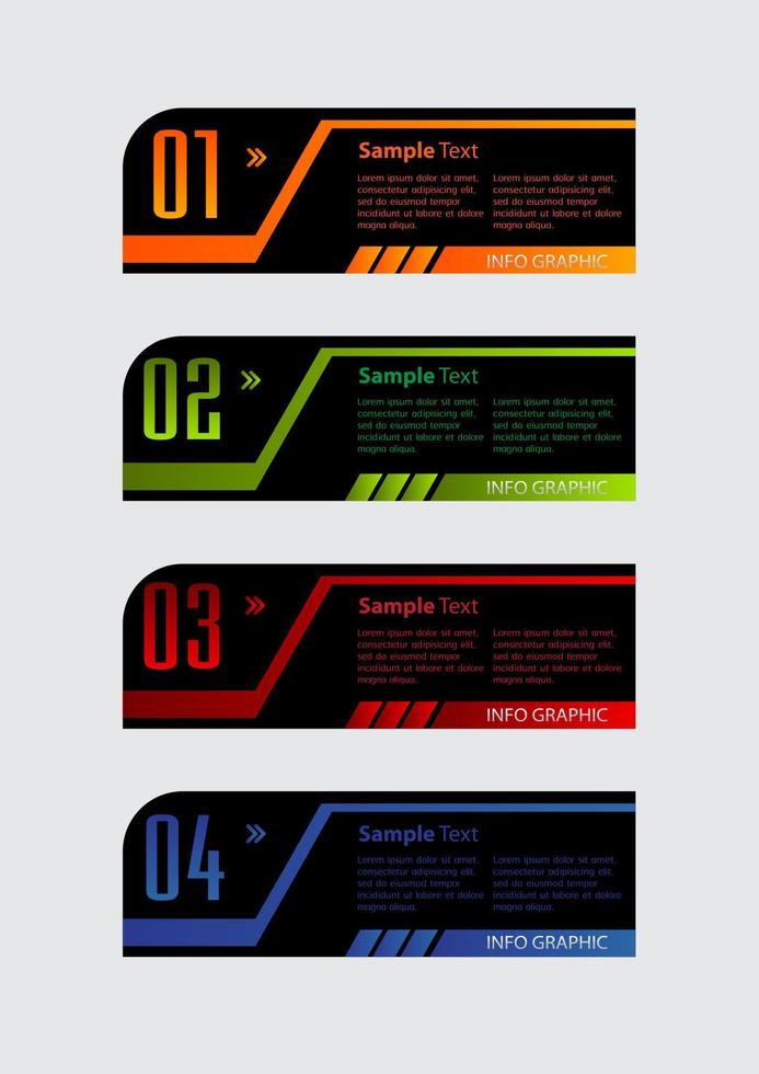 infographie colorée en 4 étapes vecteur