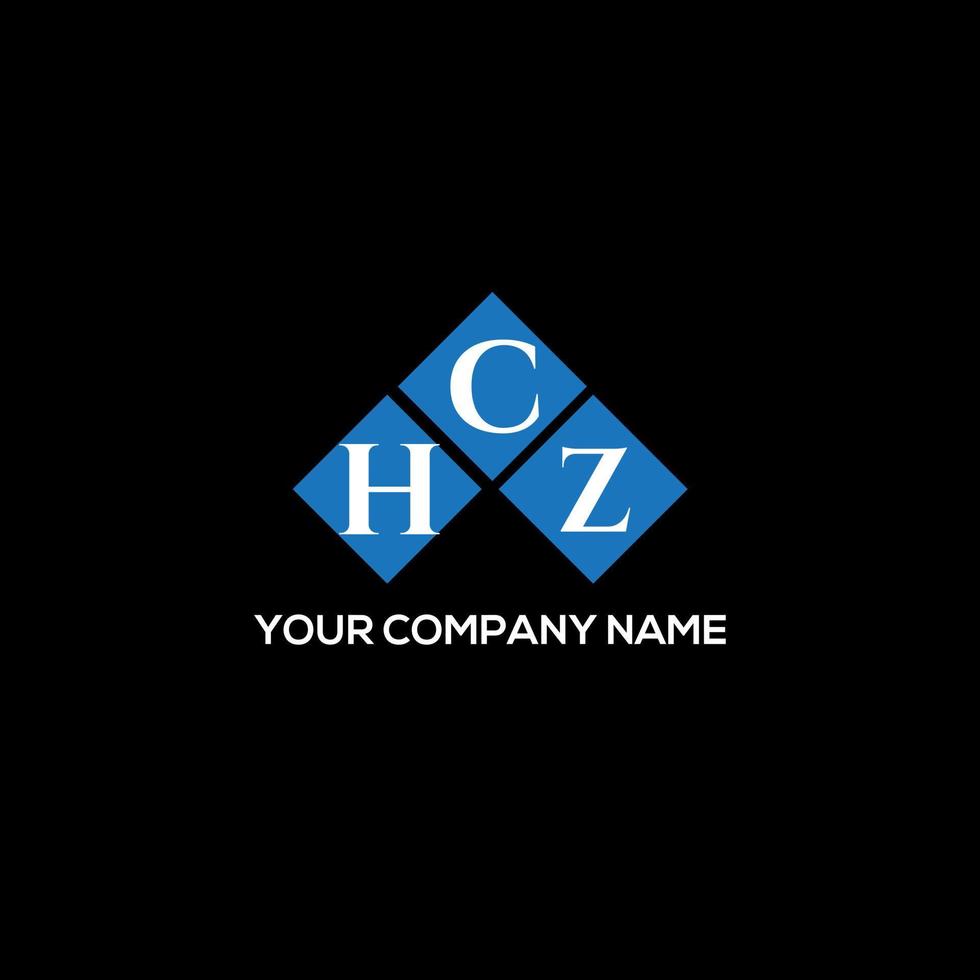 concept de logo de lettre initiales créatives hcz. hcz lettre design.hcz lettre logo design sur fond noir. concept de logo de lettre initiales créatives hcz. conception de lettre hcz. vecteur