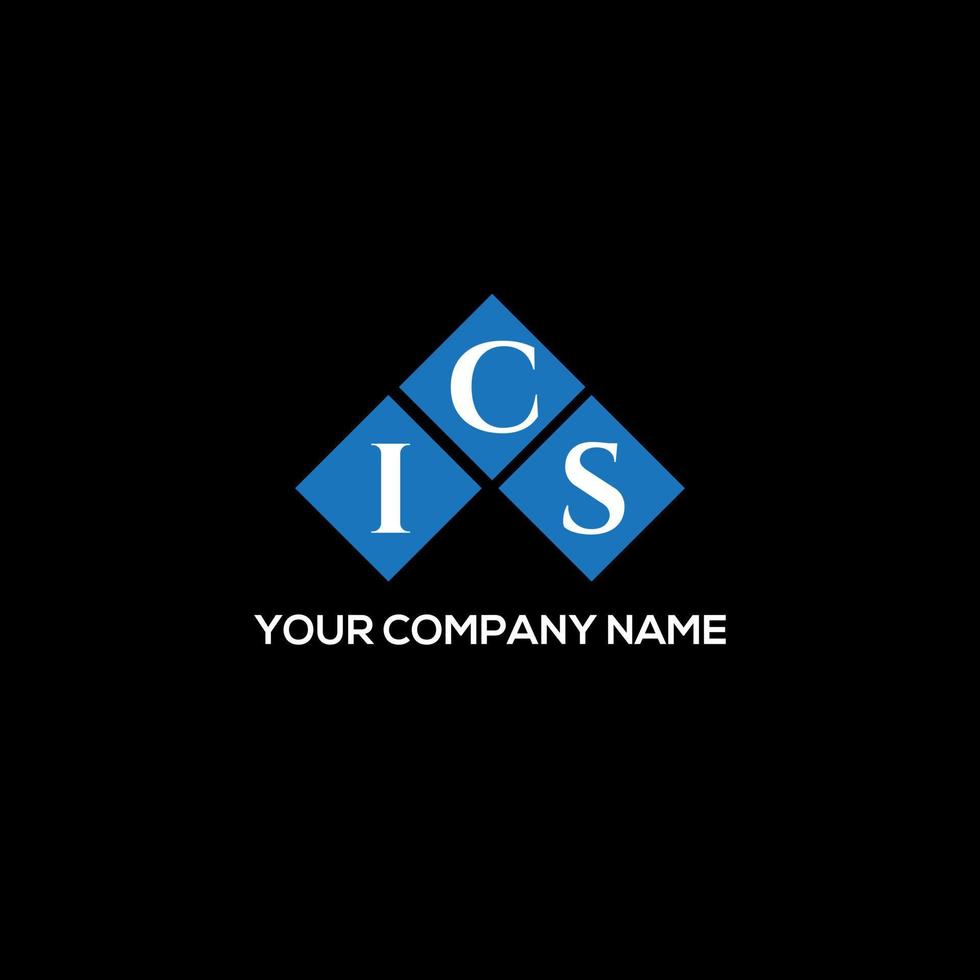 création de logo de lettre ics sur fond noir. concept de logo de lettre initiales créatives ics. conception de lettre ics. vecteur