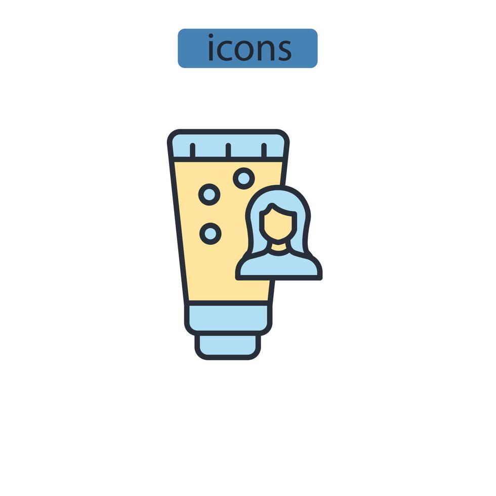 conditionneur cheveux icônes symbole vecteur éléments pour infographie web