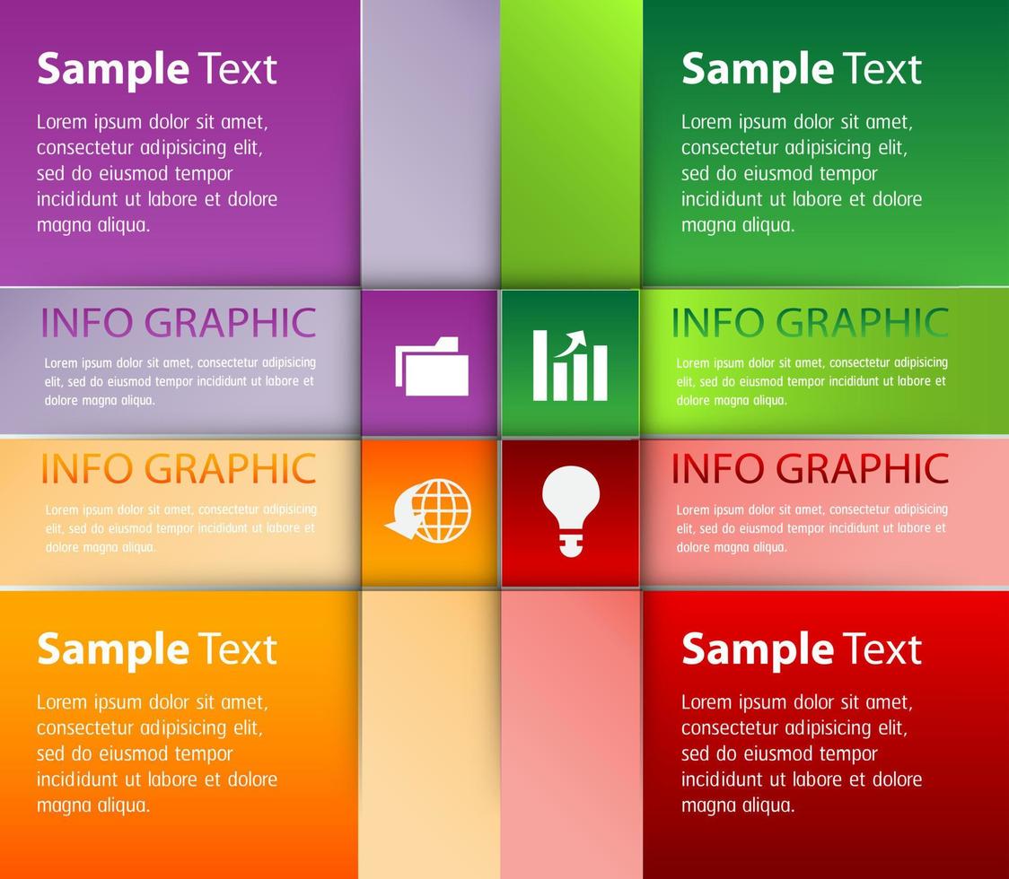 modèle d'infographie coloré vecteur