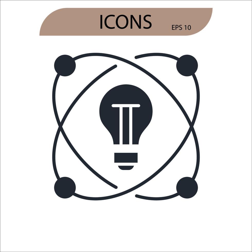 Penser les éléments de vecteur de symbole d'icônes pour le web infographique