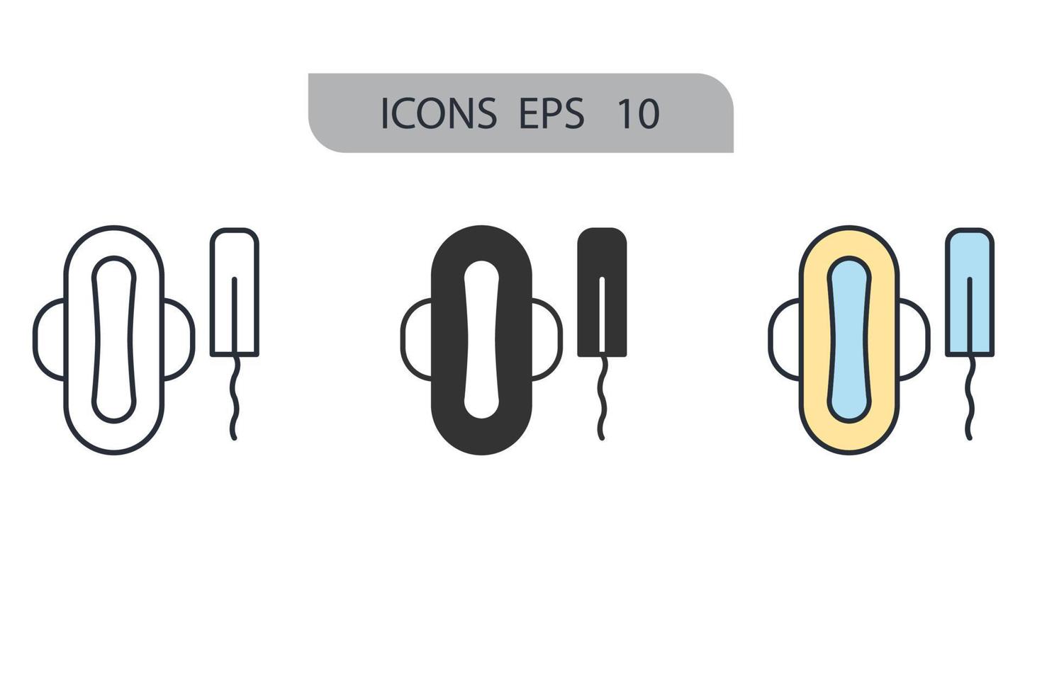 tampons pad icônes symbole vecteur éléments pour infographie web