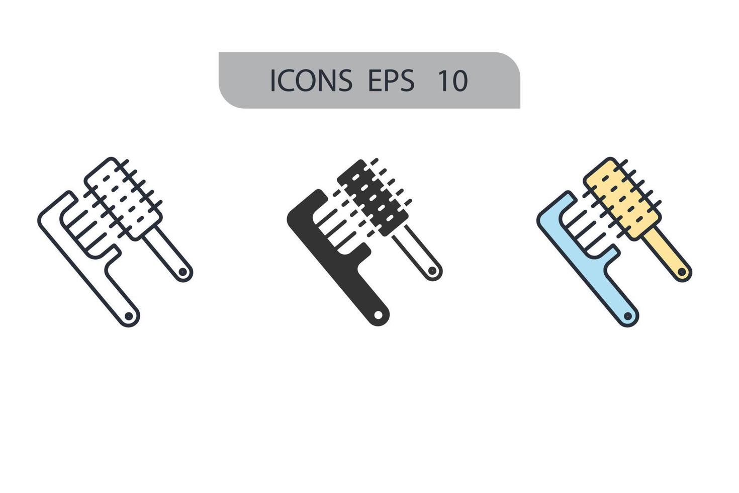 brosse à cheveux icônes symbole vecteur éléments pour infographie web