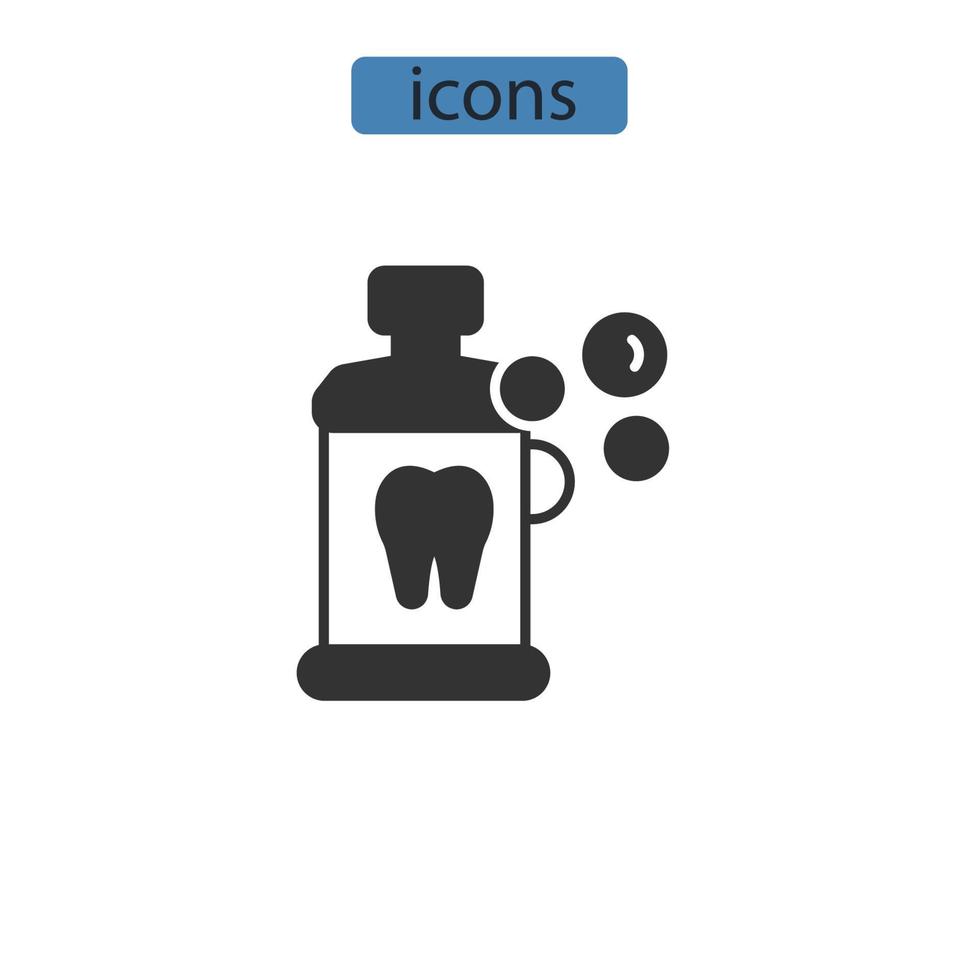 icônes de rince-bouche symboles éléments vectoriels pour le web infographique vecteur