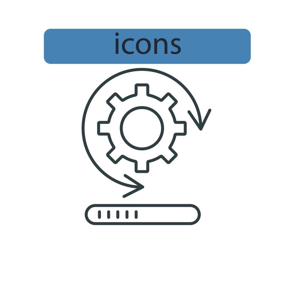 icônes de mise à jour logicielle symboles éléments vectoriels pour le web infographique vecteur