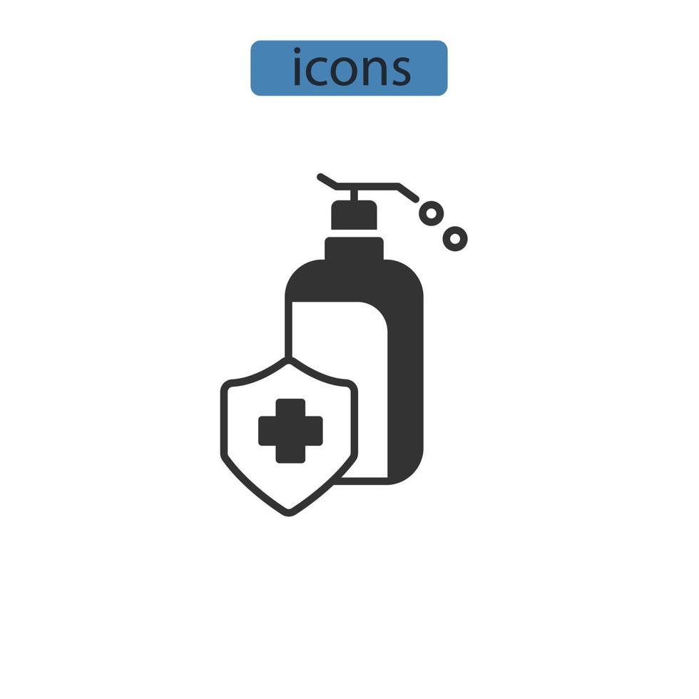 icônes antiseptiques symboles éléments vectoriels pour le web infographique vecteur