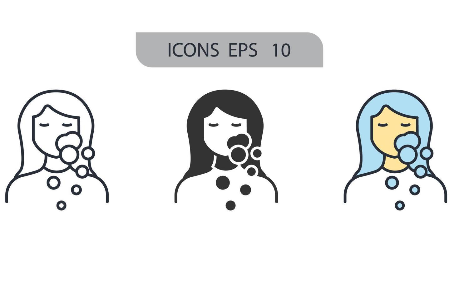 icônes de nettoyant pour le visage symboles éléments vectoriels pour le web infographique vecteur
