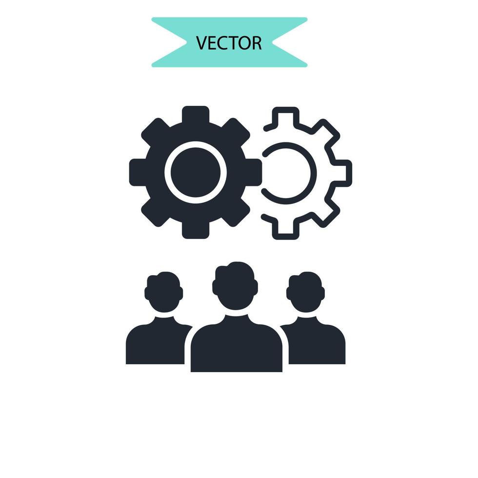 icônes de travail d'équipe symbole éléments vectoriels pour le web infographique vecteur